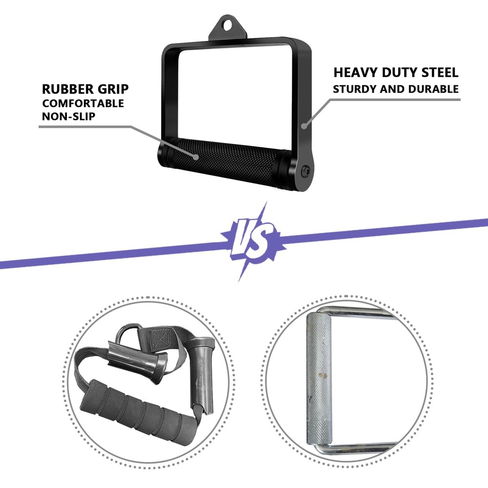 D-Handle Cable Attachment for Weight Workouts Heavy Duty