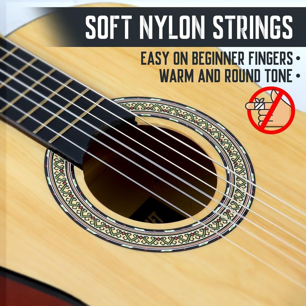 Pyle 36'' 6-String Classical Guitar - Guitar & Accessory Kit (Nature Color)