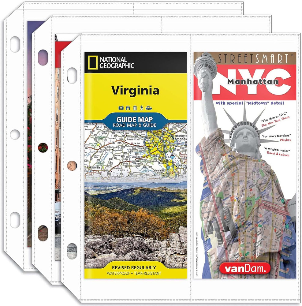 Folded Map Sleeves, Map Protector, Envelopes Page for 3-Ring Binders, Brochure H