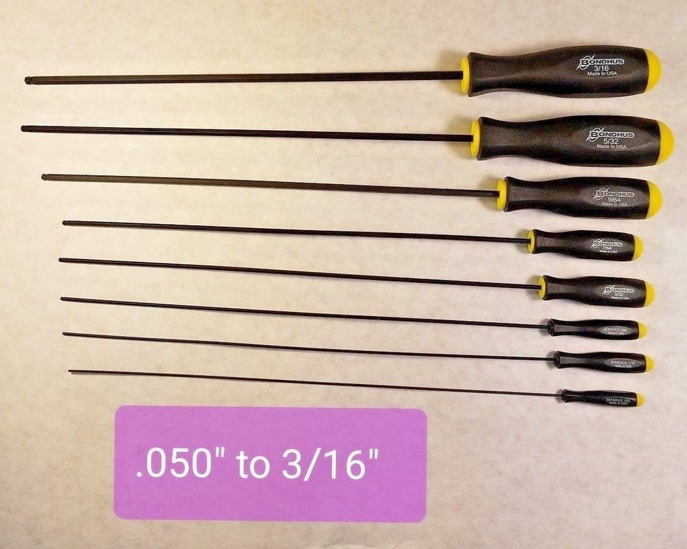 Extra Long (Allen Key Tools) Ball Drivers with Telescoping Magnet