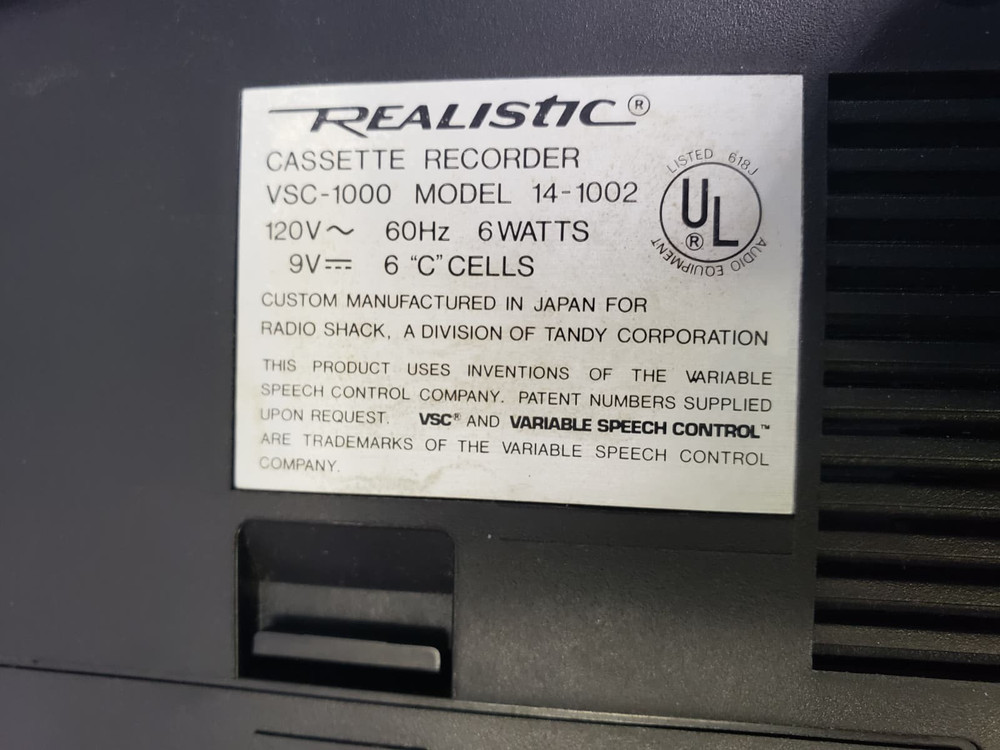 Realistic VSC Variable Speech Control Cassette Recorder VSC-1000