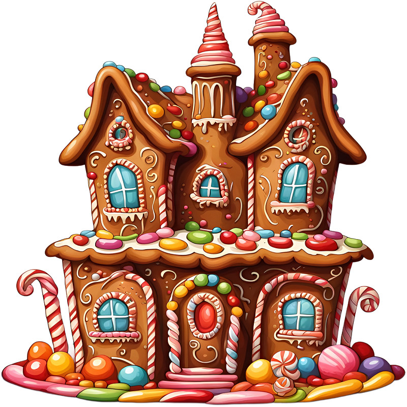 30 Custom Modern Gingerbread House Personalized Address Labels