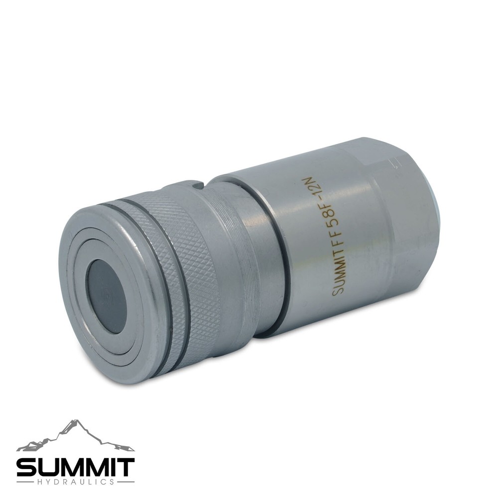 5/8″ Flat Face High Flow Hydraulic Quick Connect Female Coupler, 3/4″ SAE Thread