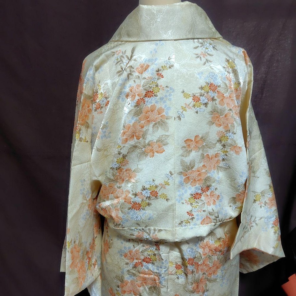 Komono Polyester Kimono Flower Pattern, Size 155cm, , Slight Mark