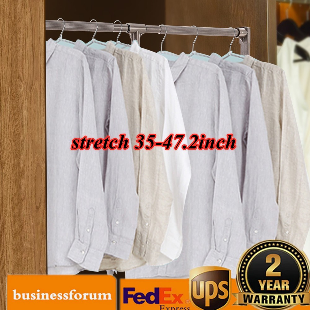 55Lbs Pull Down Clothes Hanger Garment Rack Closet-Mounted Adjustable Length