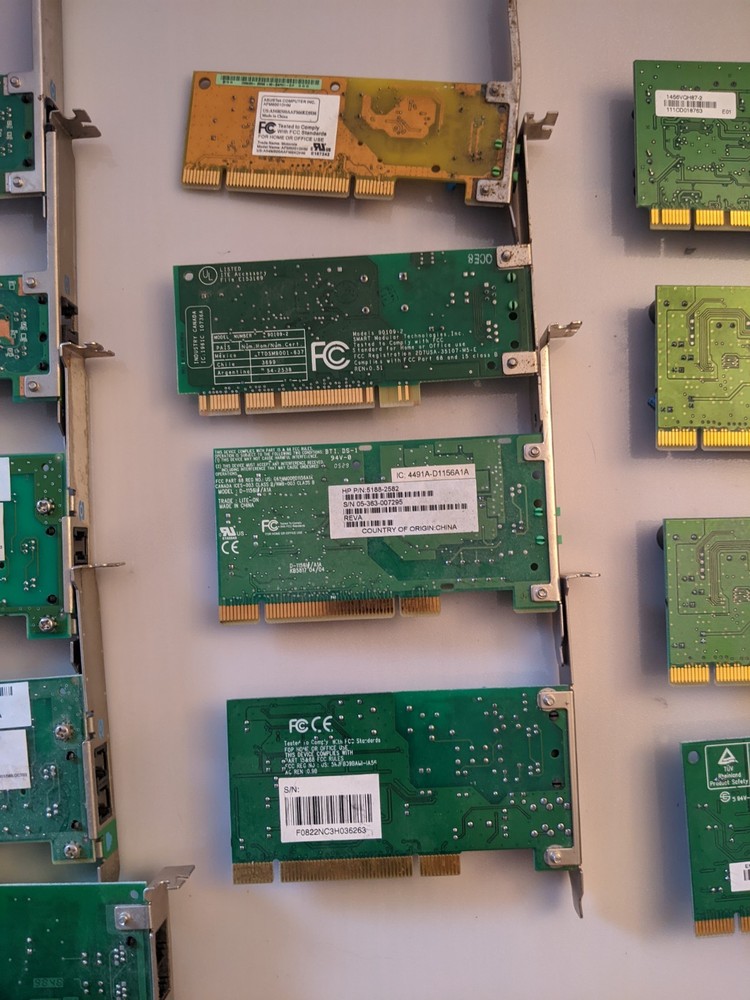 Set Of 17 Fax Data Modems. Not Tested.