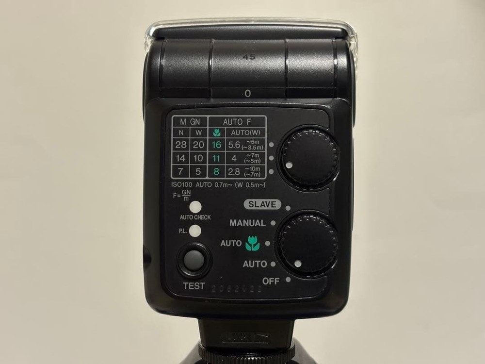 Panasonic PE-28S Flash External Auto Strobe w/ Wide Panel Tested Excellent