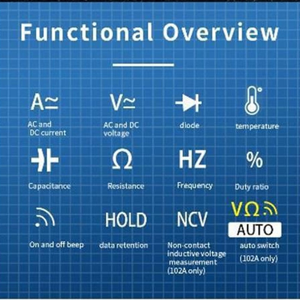 TRMS Digital Multimeter 6000 Counting with Automatic Range