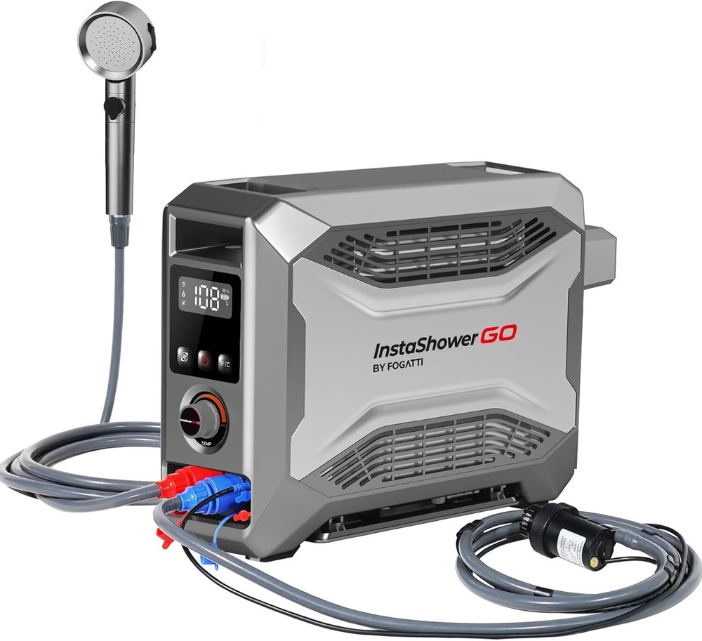 FOGATTI Portable Gas Water Heater Propane 19000 BTU with 5000mAh Battery Outdoor