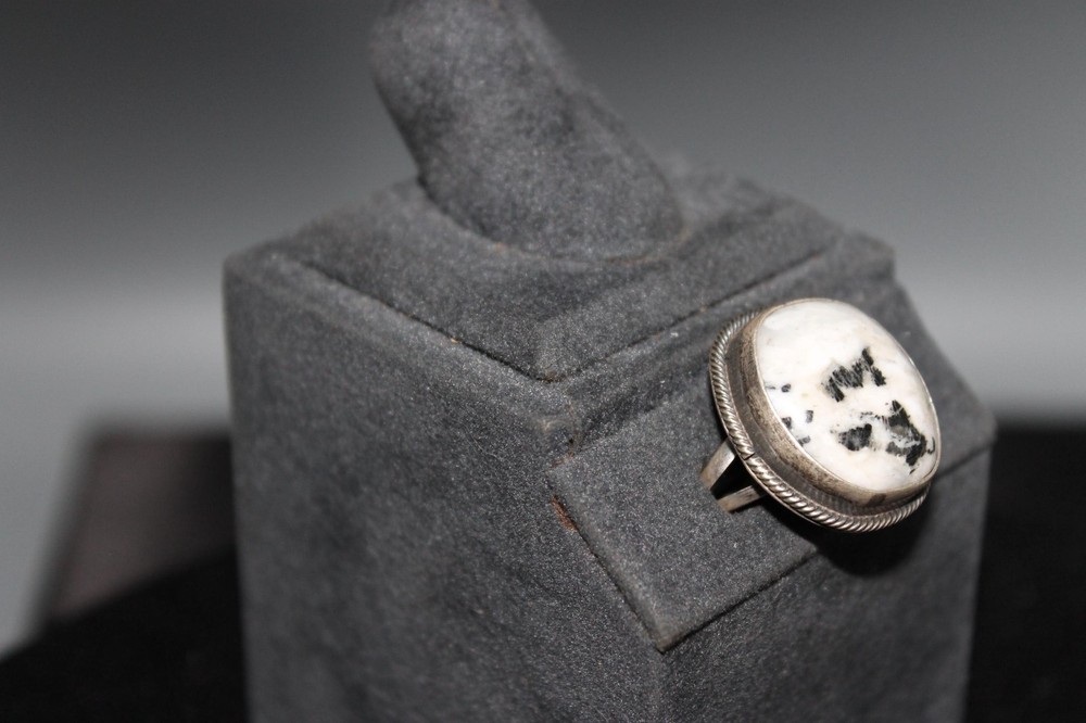 White Buffalo and Sterling Silver Ring Size 7
