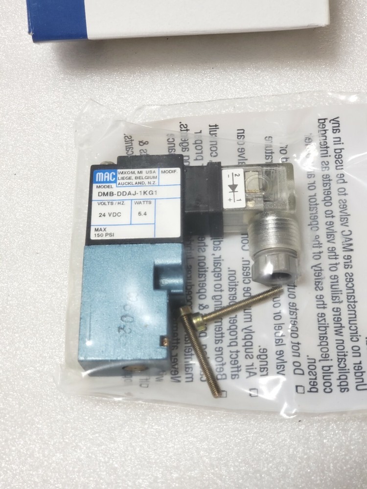MAC VALVES INC DMB-DDAJ-1KG1 VALVE,SOLENOID VALVE 5.4WATT 120PSI 24VDC, N£W