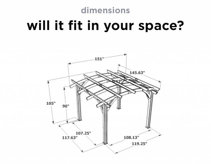 DIY 12’ FT x 12’ FT Pergola - Outside Use - Mocha