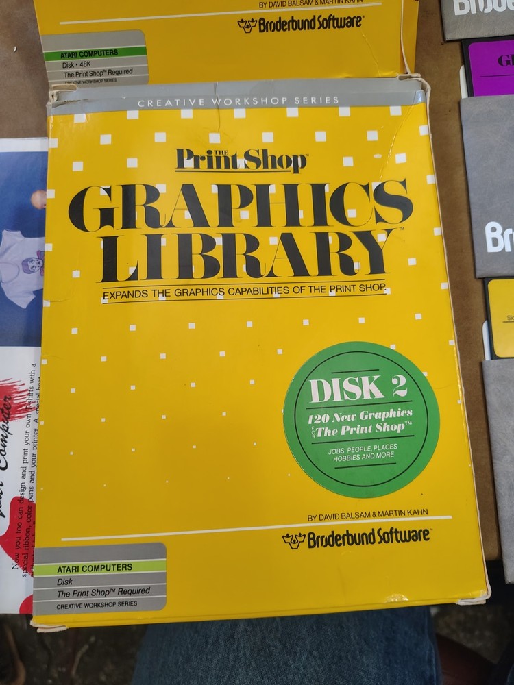The Print Shop Companion Graphics Library Disk 2 Disk 3 Atari Computer Software