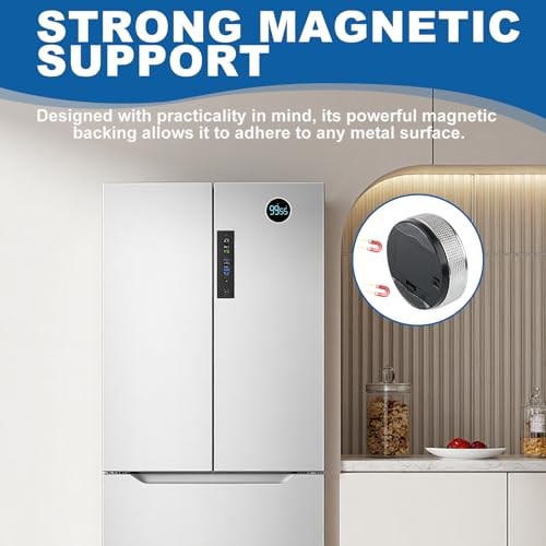 Digital Kitchen Timer, Magnetic Countdown Countup Visual Timer with Silver