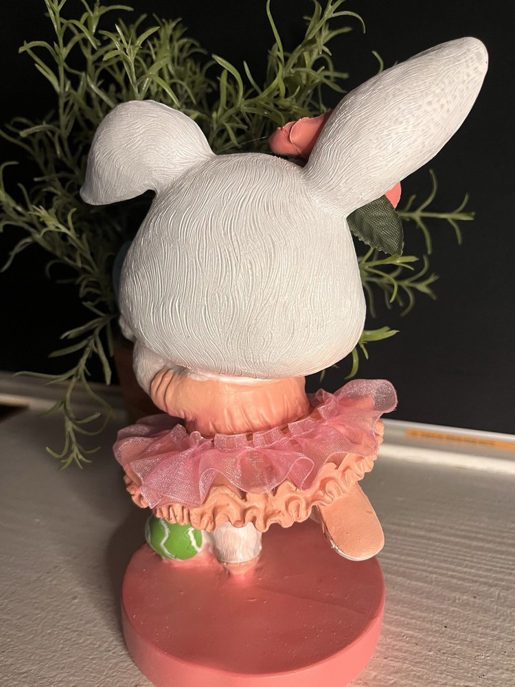 Ballerina Easter Bunny Girl Holding Easter Egg NWT