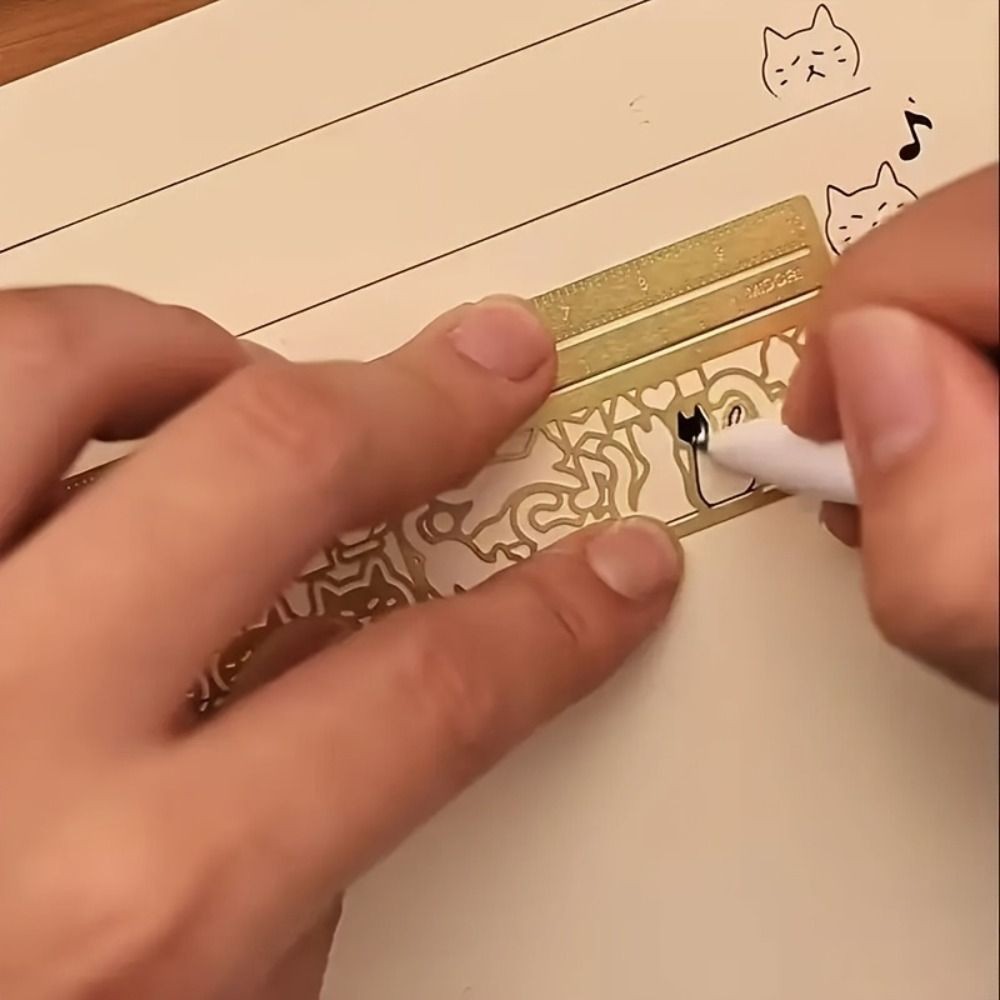 Cute Cat Pattern Ruler Stationery Tool