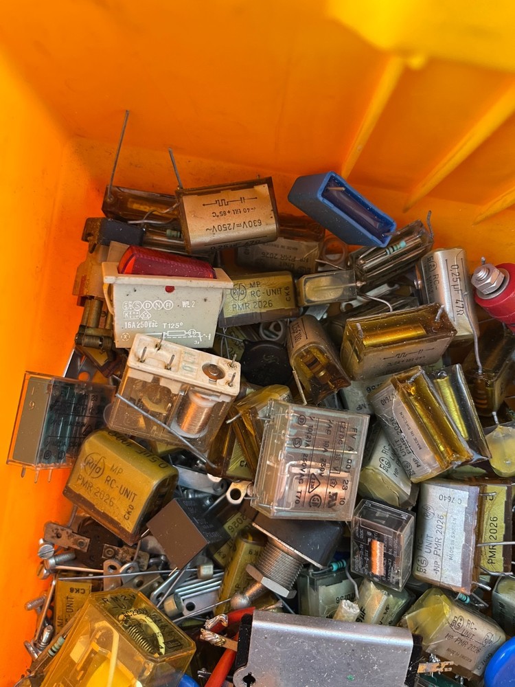 Vintage Electronics Grab Box – RC Snubber Units, Relays, Fuses, Mixed Components