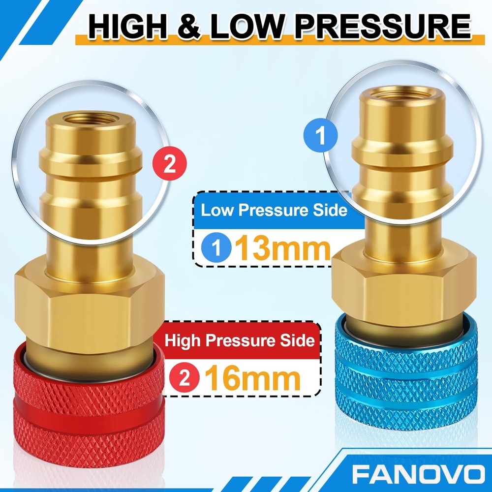 R1234yf to R134a Adapter Kit, High & Low Side Quick Coupler...