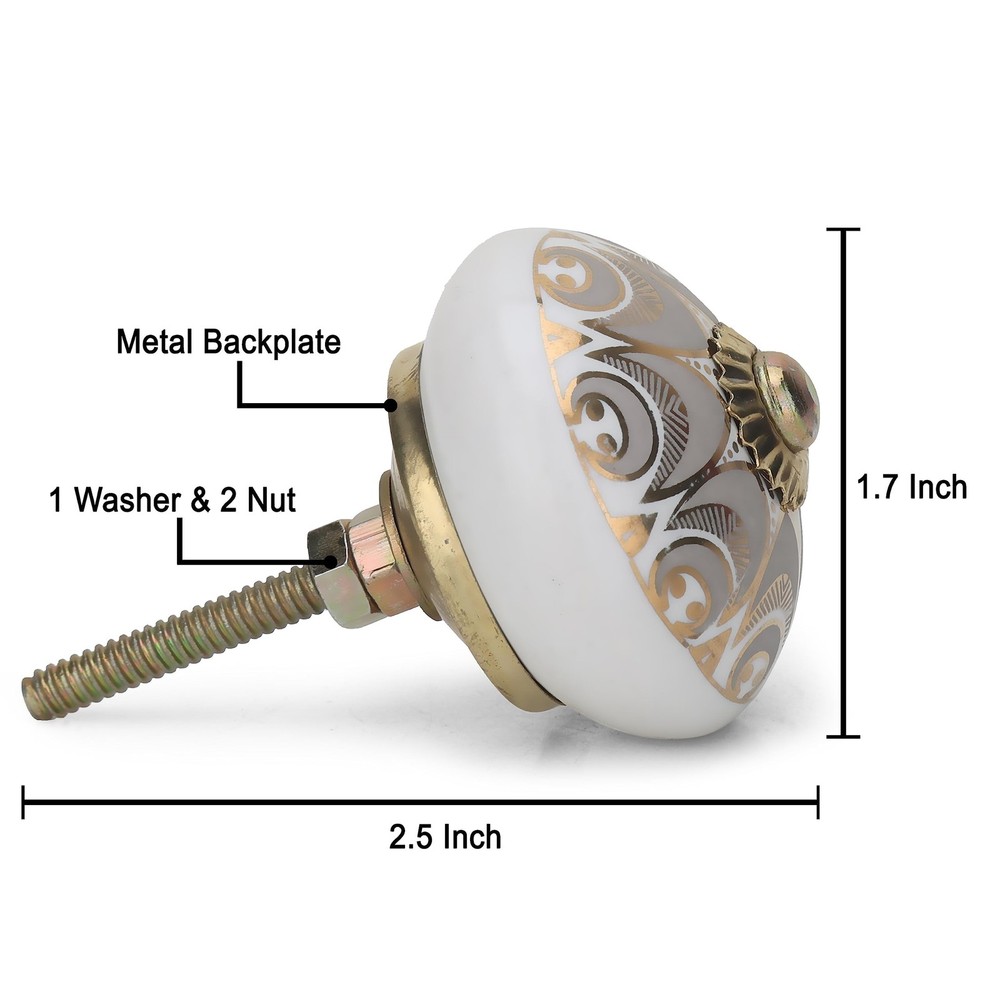 Kitchen Cabinet Knobs Boho Dressing Drawer Pull Handle Grey Ceramic Cupborad ...