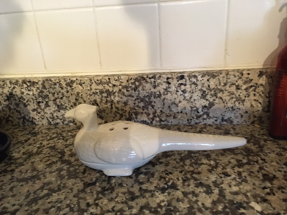 Vintage Incense Holder Burner Ceramic Pheasant Bird 2 pc