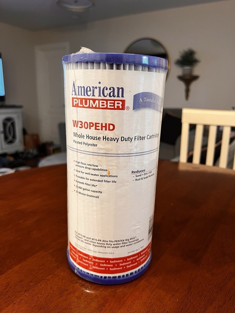 American Plumber W50PEHD 50 Micron Whole House 10 x 4.5 Pleated Sediment Filter