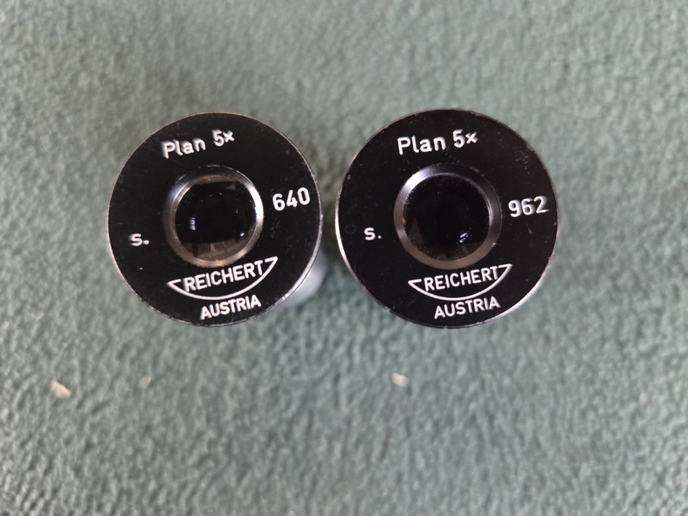 (1)  MICROSCOPE  EYEPIECE REICHERT AUSTRIA Plan 5X (2 available)
