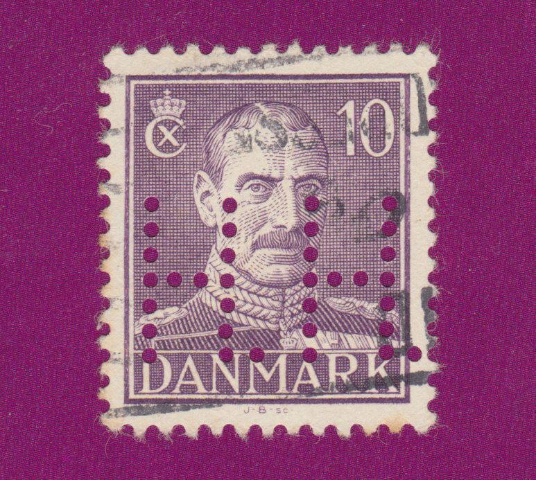 USED DENMARK #280 WITH H.H. PERFIN