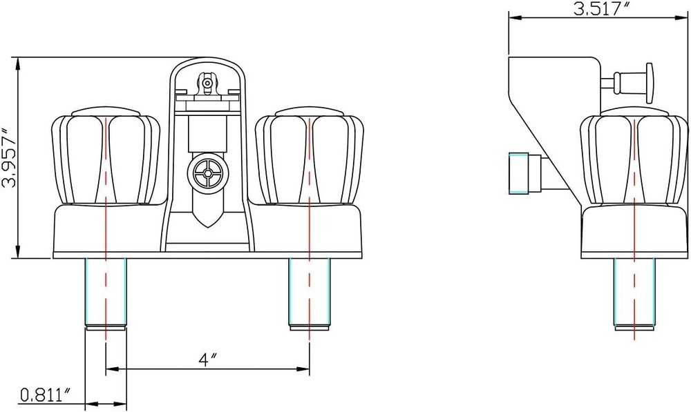 Smooth-Operating Black Diverter Faucet for RVs - Easy Install with Acrylic Knobs