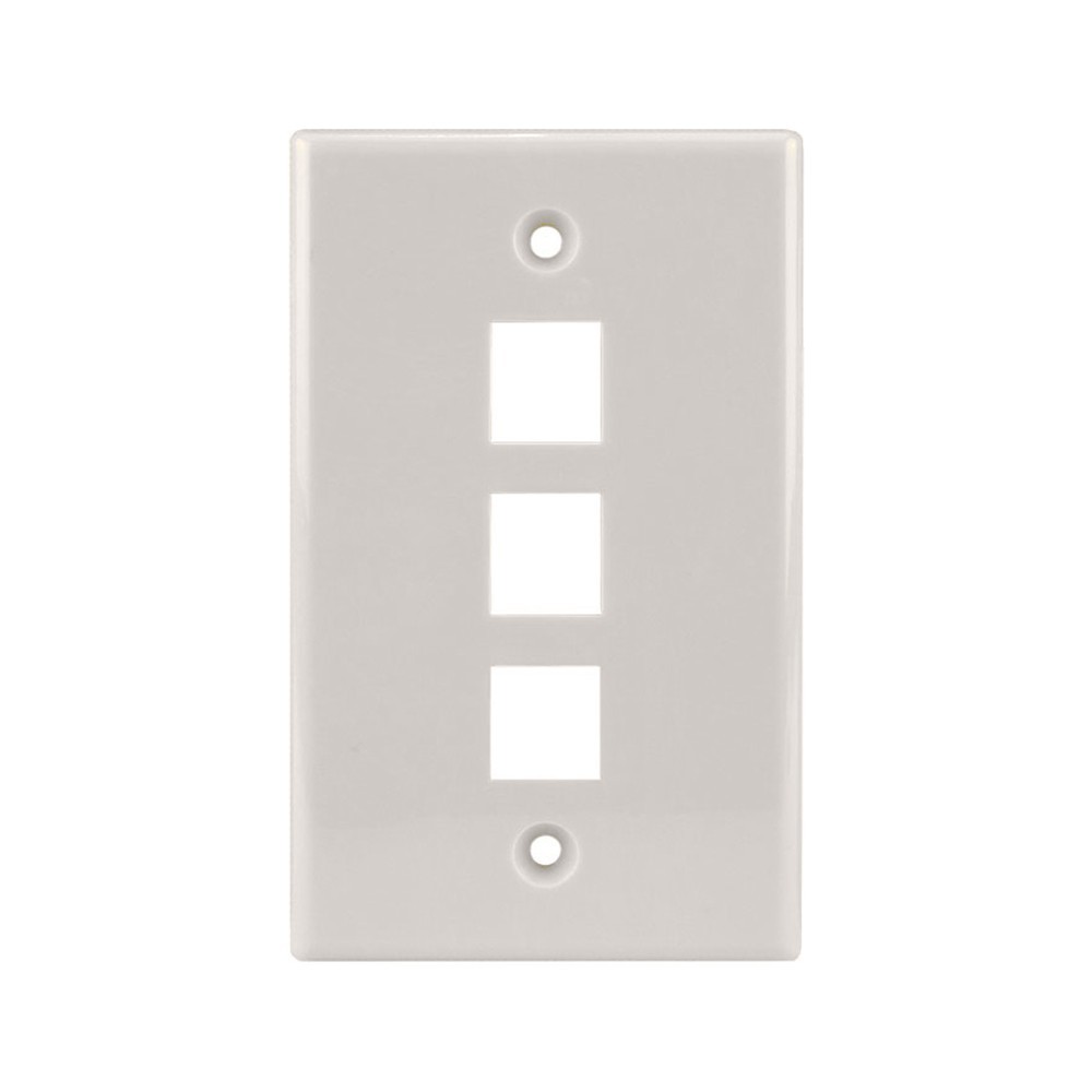 Construct Pro™ Single-Gang 3-Port Keystone Wall Plate (Light Almond)