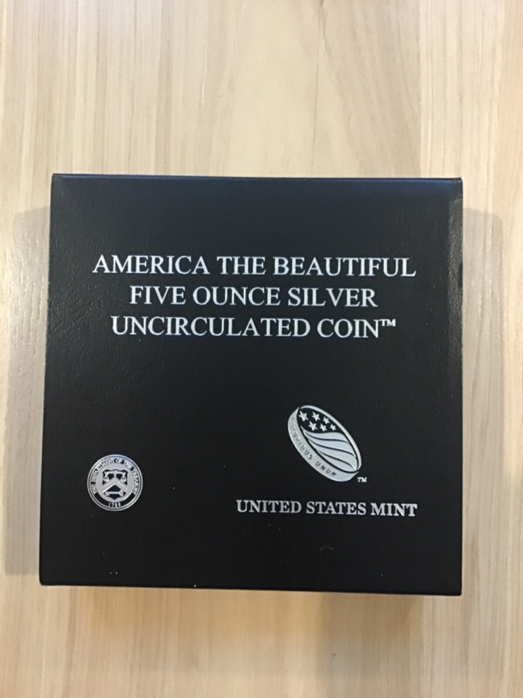 2014-P 5 oz Silver ATB Arches Box & COA —ONLY Mint BOX NO COIN—