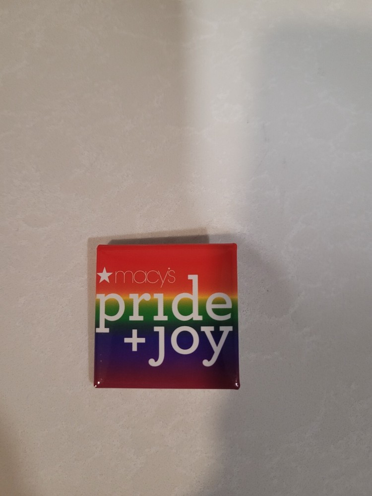 1 Macy's PRIDE & JOY LGBTQ Pride Button Square Pin Rainbow