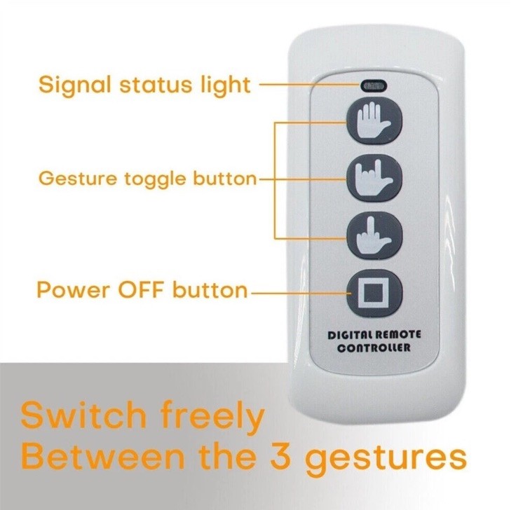 Finger Gesture LED Light with Remote LED Car Back Window Sign Hand Light Orange