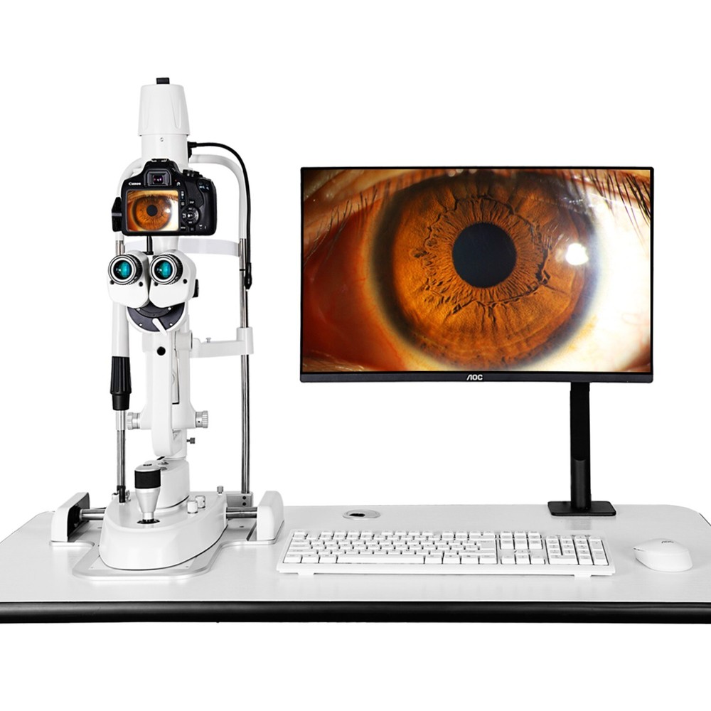 LED Digital Slit Lamp Imaging System Optical Galilean Five Steps Magnification
