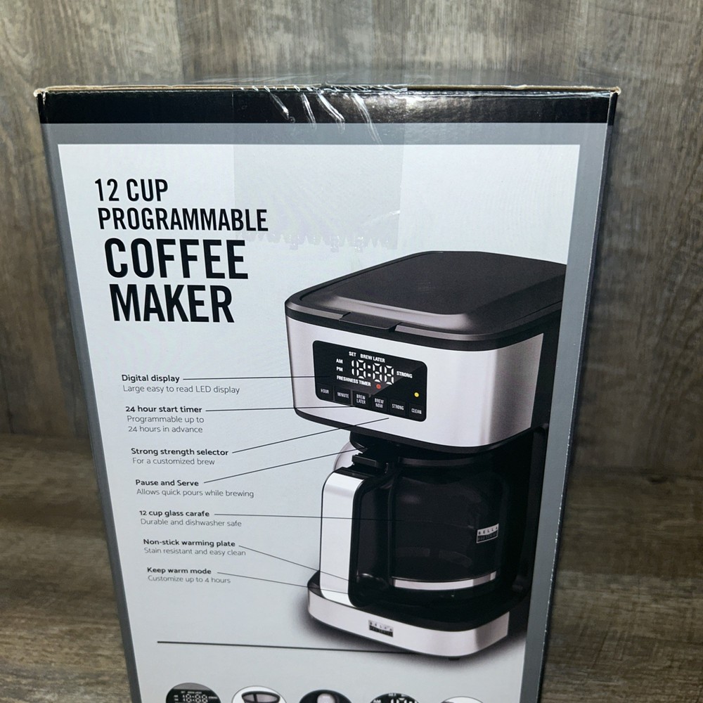 Bella PRO - 12-Cup Programmable Coffee Maker - Stainless Steel