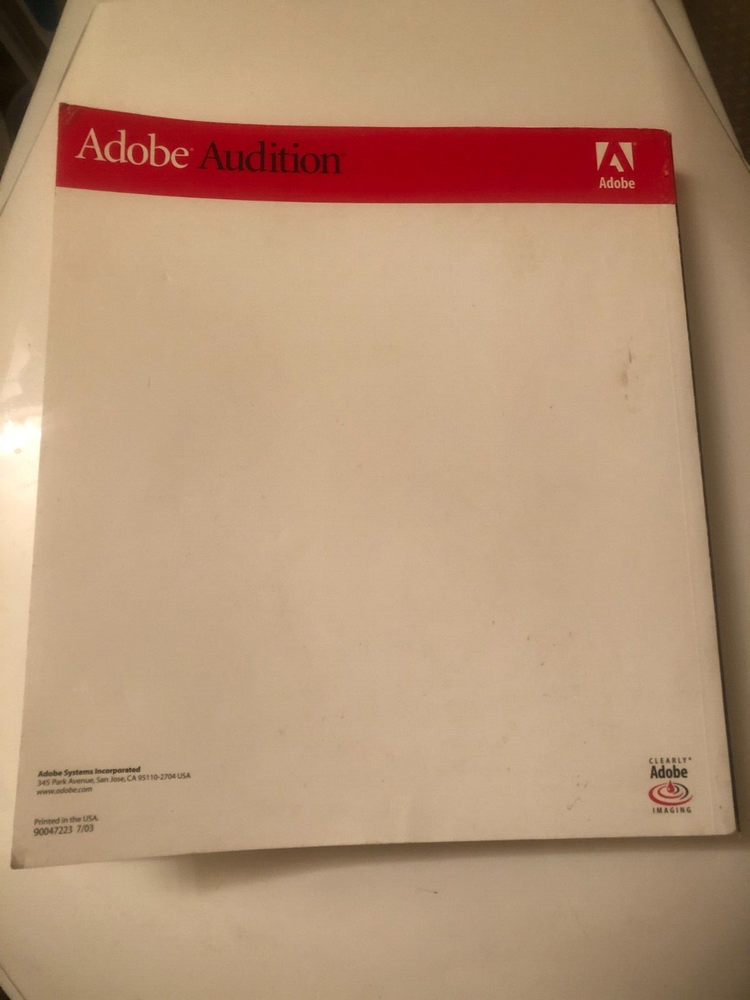 Adobe Audition User Guide ONLY Book Manual Windows 2003