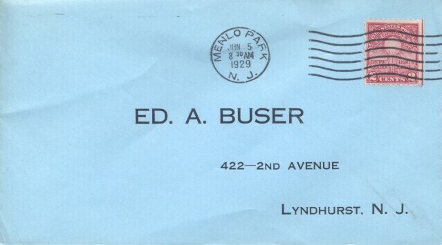 654 2c EDISON ELECTRIC LIGHT - Ed A. Buser