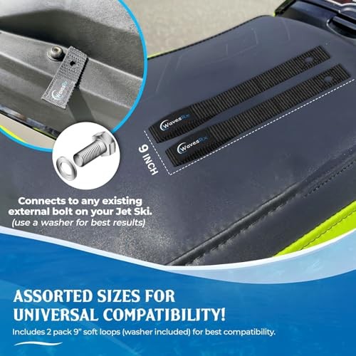 Soft Loops Jet Ski Cleats | Secure Loop Straps for Attaching Docking 2 PACK
