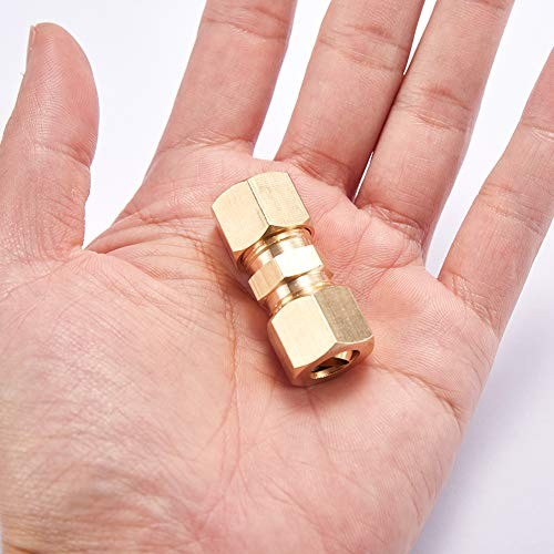 Brass Compression Tube Pipe Fitting 3/8" OD Compression x 3/8" OD Compression