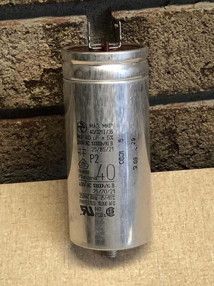 Run Capacitor 250v 40uf Single Insert W/fixing Stud Same Day Ship