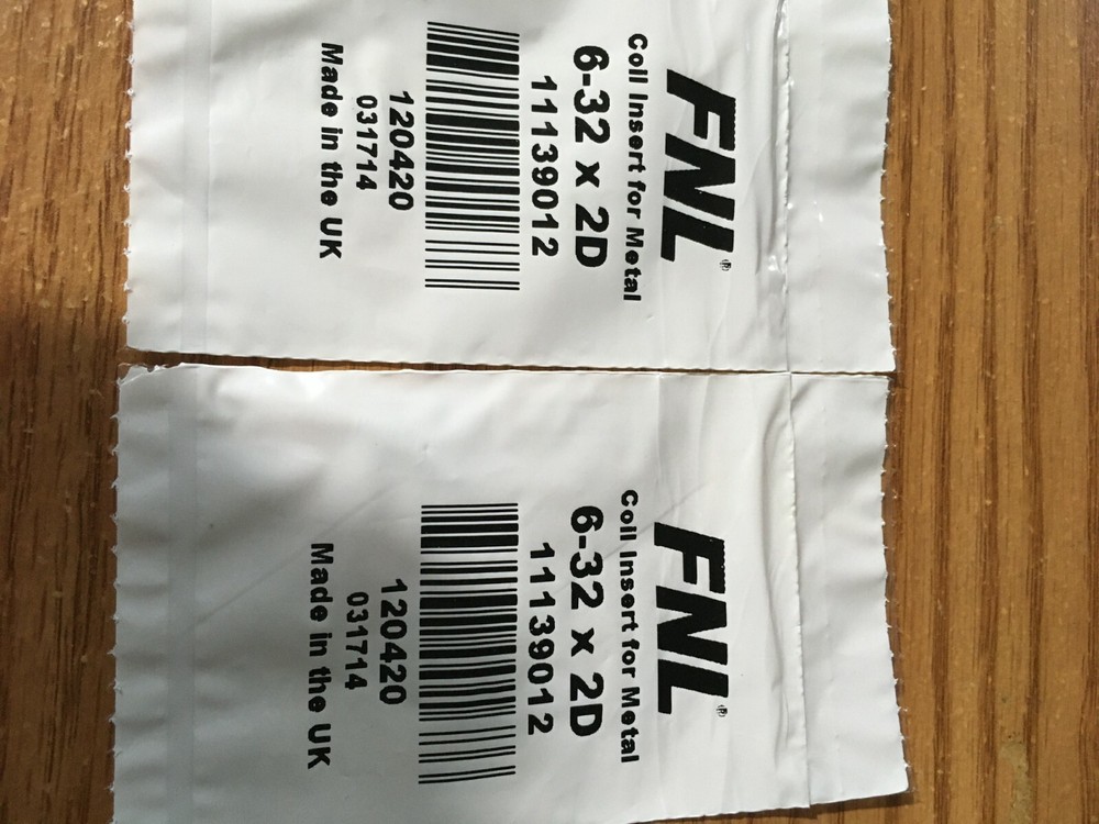 (6) #6-32 x 2D UNC 18-8 S/S Free Running Wire Insert