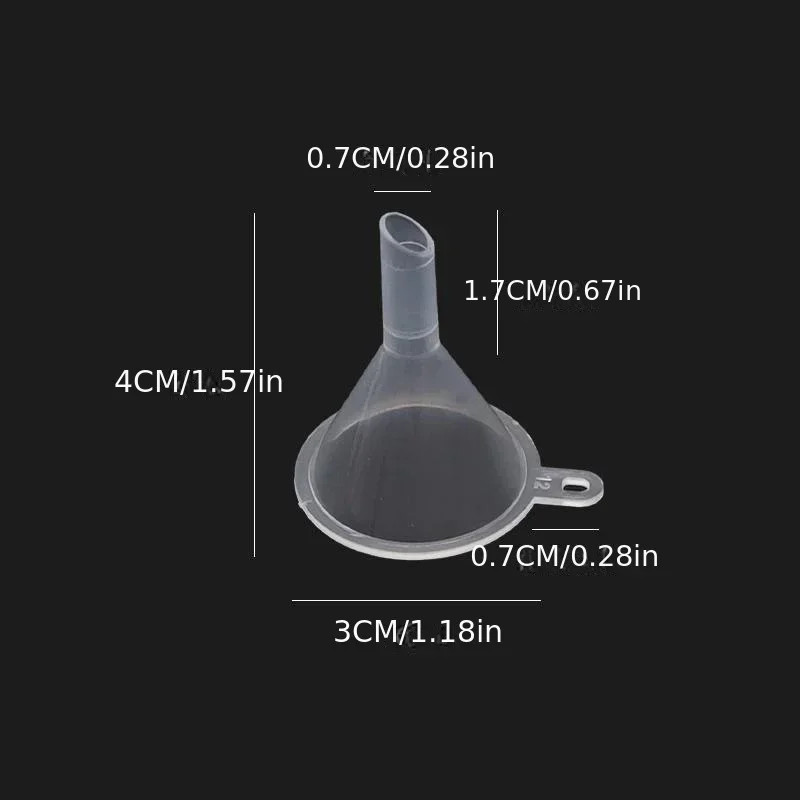 2 Piece Clear Plastic Mini Funnel Set for Lab Diffuser Bottles and Oils