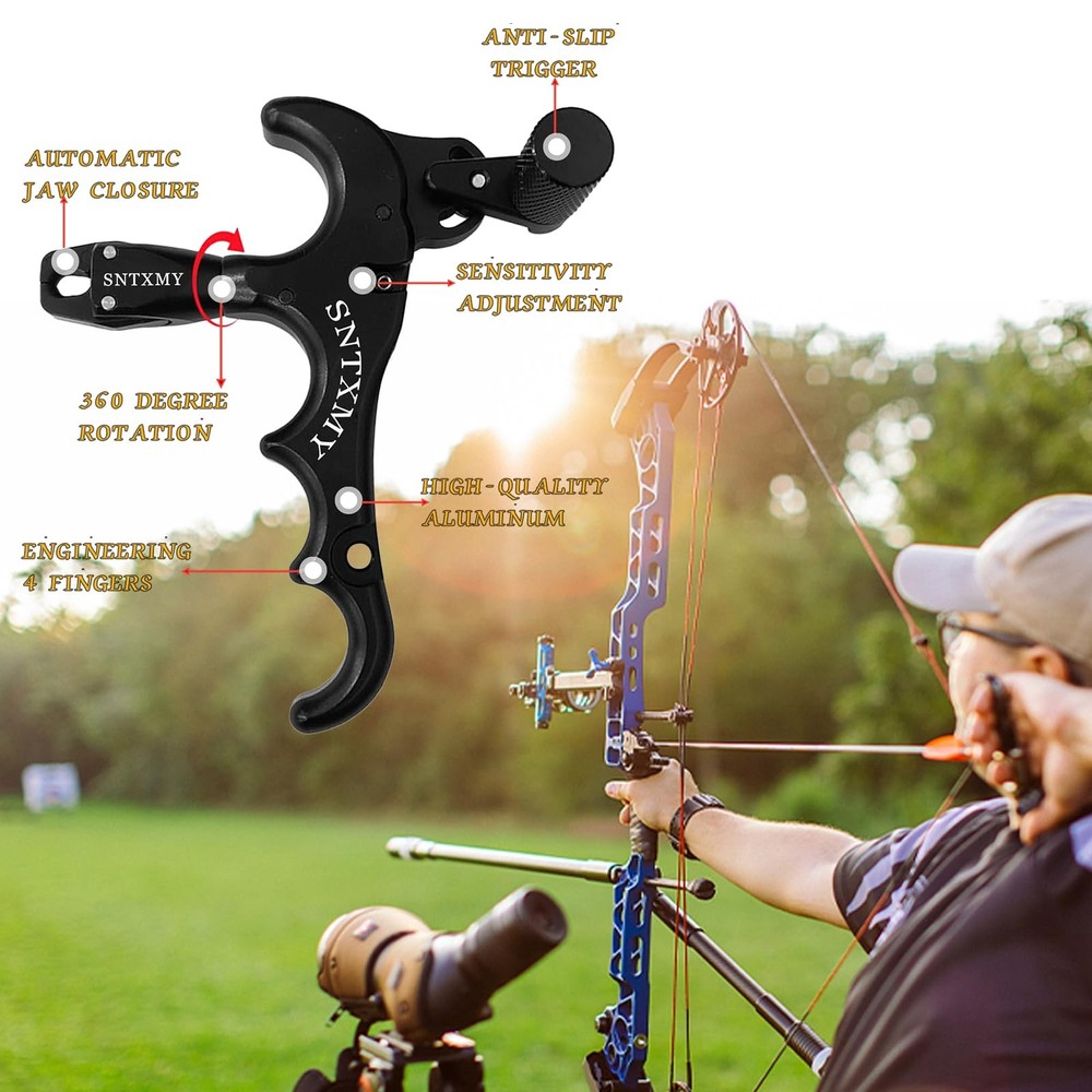 sntxmy Black Bow Release Aid for Compound Bow Archery Trigger