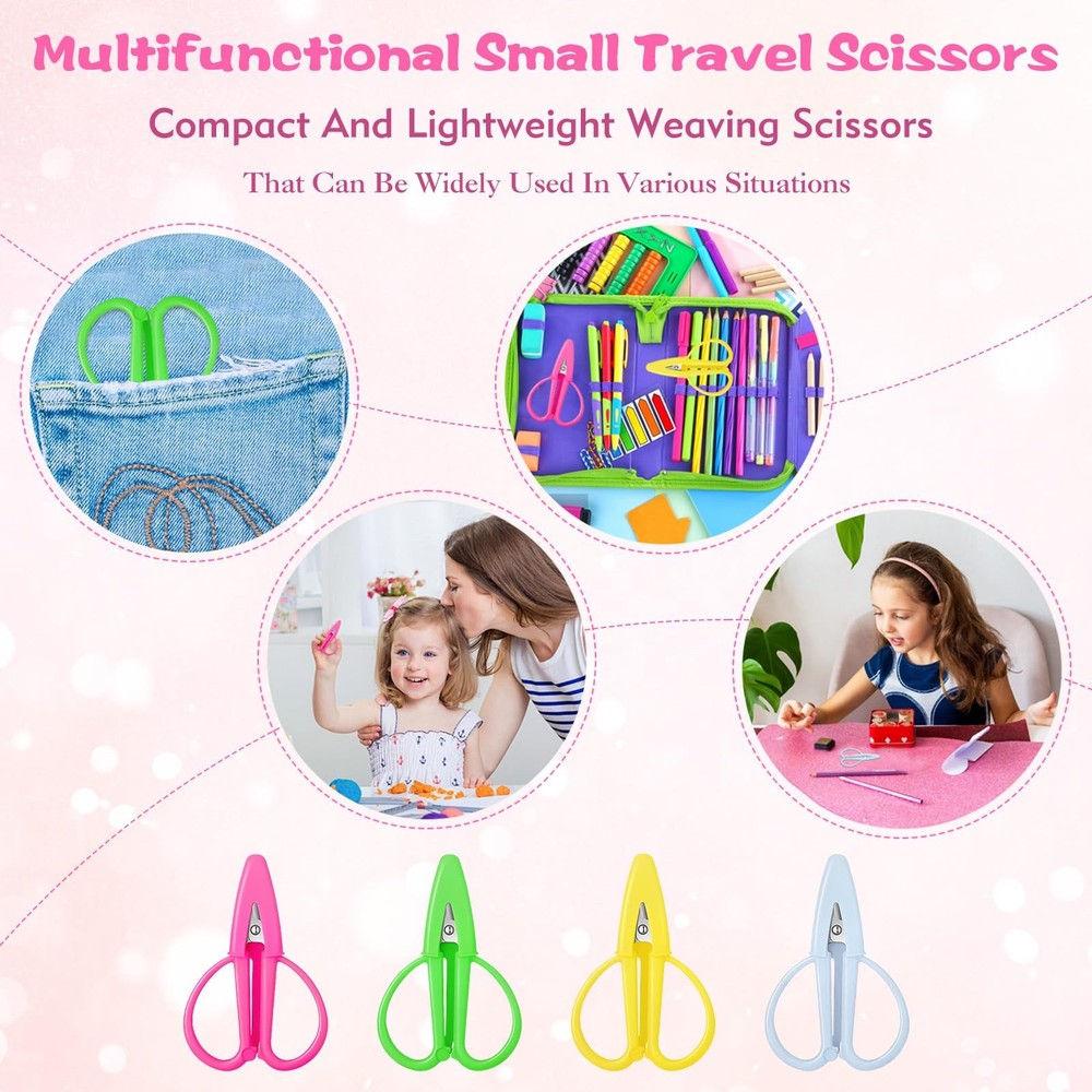 Mini Scissors Set 4 Pack All Purpose Shears with Protective Cover