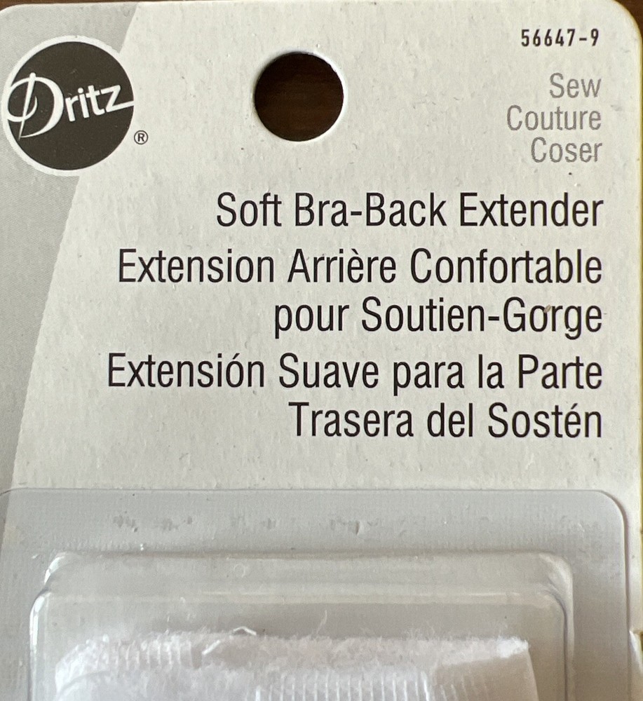 3" (76mm) Soft Bra-Back Extender Sew-On White Dritz #56647-9 New