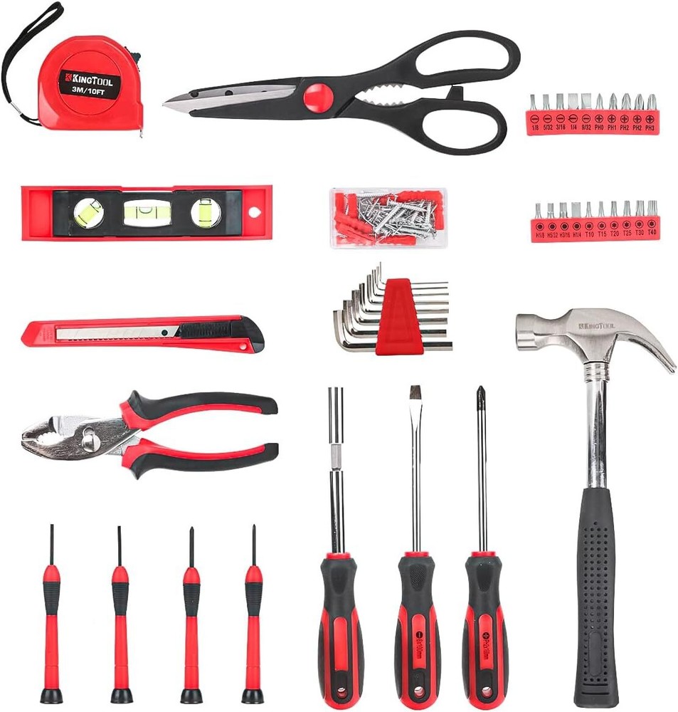 149 Pieces Basic Home Repair Tool Set - General Household with Plastic Toolbox