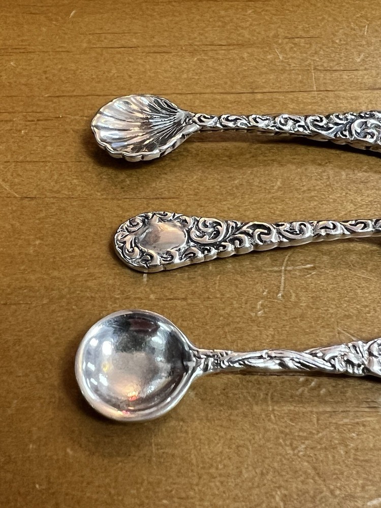 Three Vintage Sterling Silver Salt Spoons