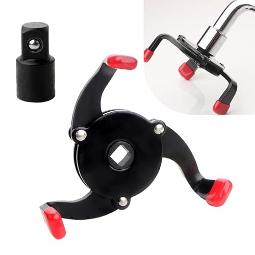 Car Filter Wrench, 3-Claw Adjustable Oil Filter Wrench Tool with Variable