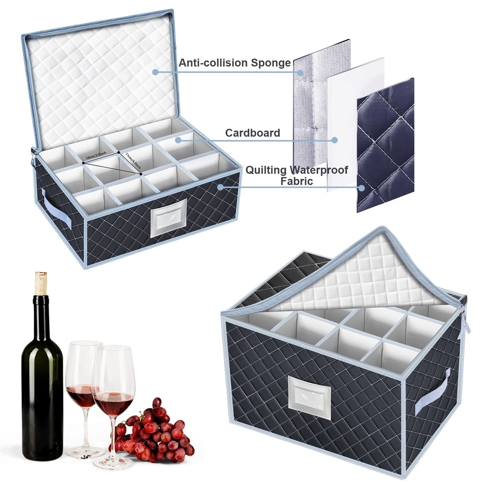 China Dinnerware Storage Containers Set- Dish,Mug,Stemware Storage Cases - Qu...