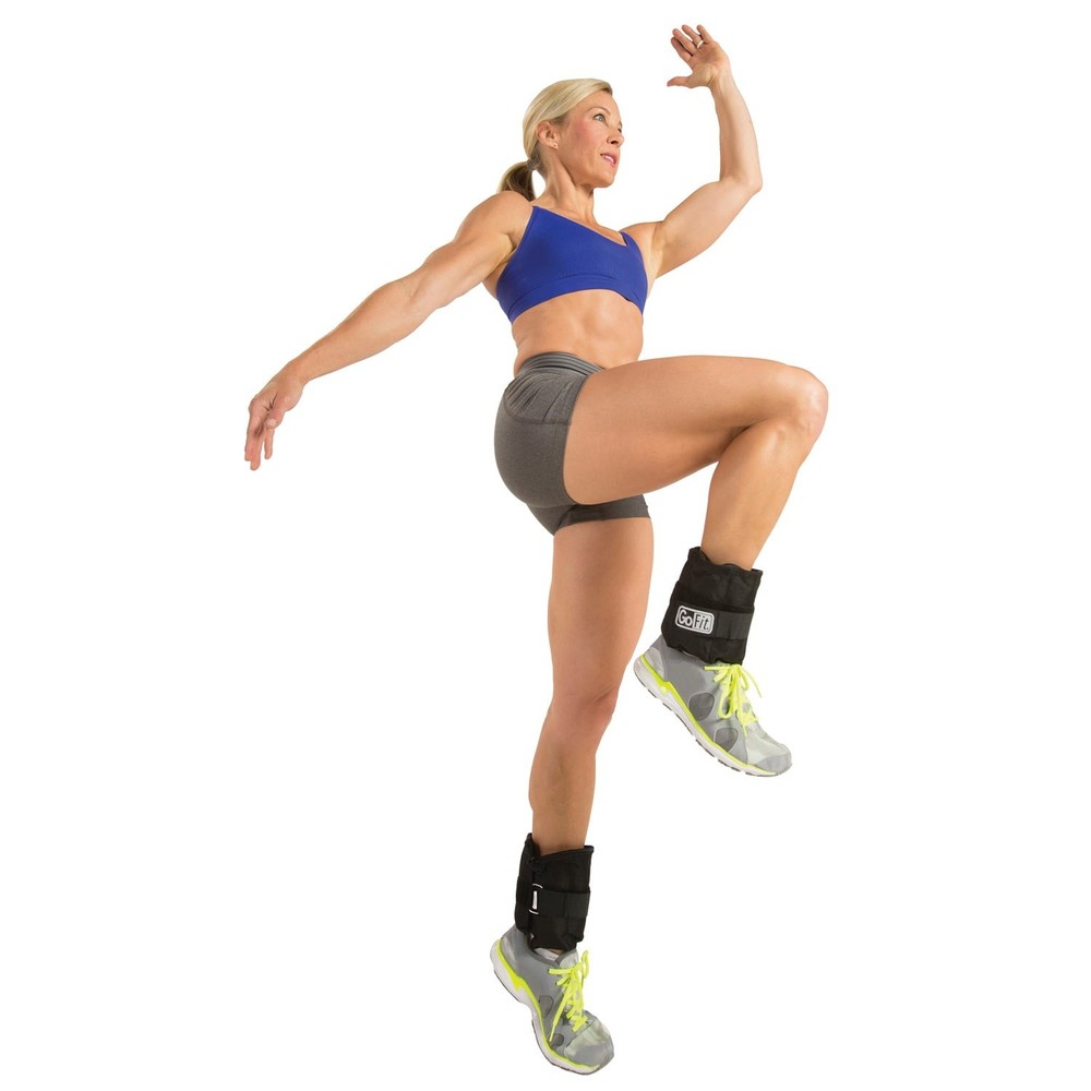 Adjustable Ankle Weights 1-5lbs Strength Training Black 2-Pack Set