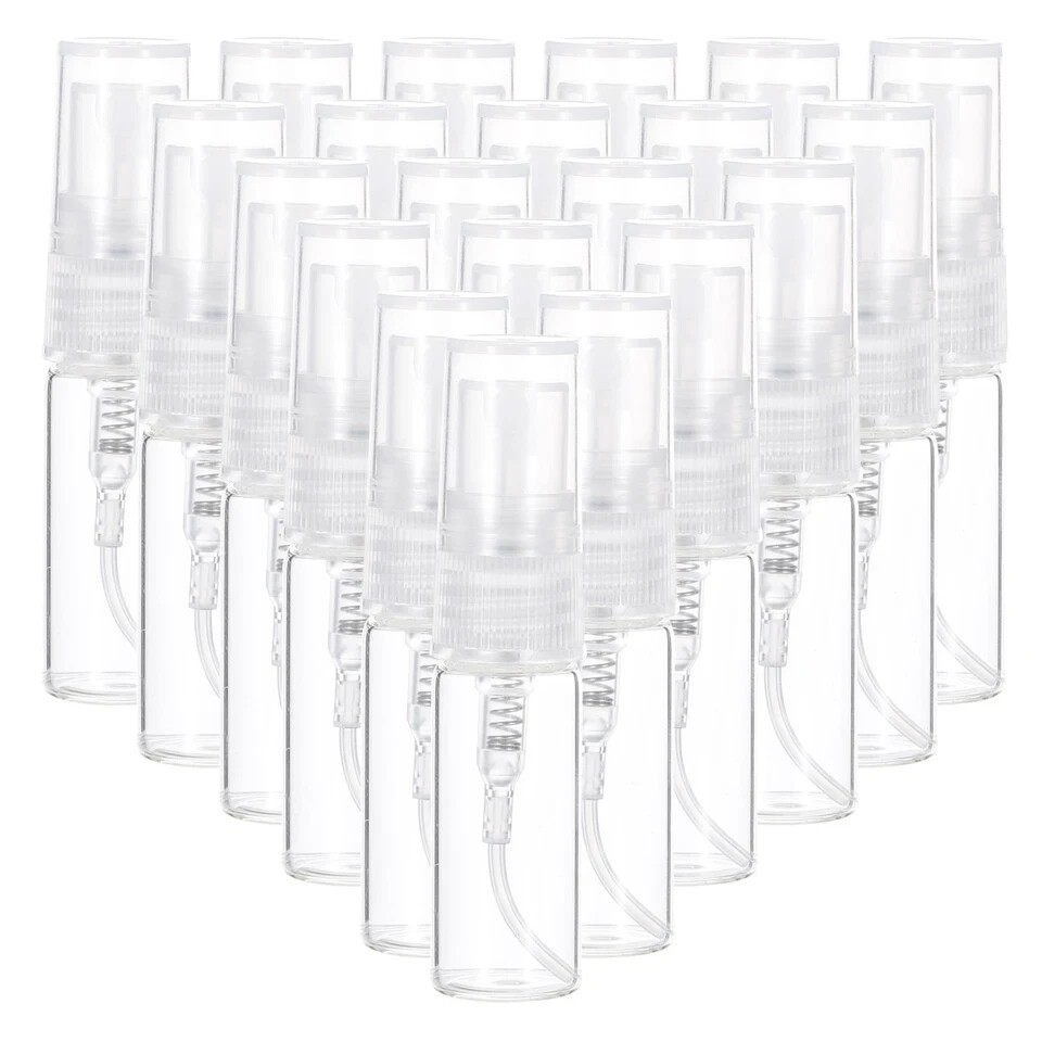 3ml empty perfume clear glass bottles mini atomizer spray refillable - 50pcs
